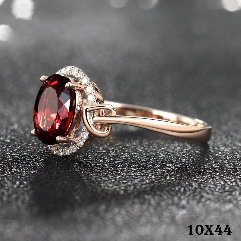 Luxus Damen Ring 18K Rosévergoldeter Rotem Kristall Imitations-Rubin Verstellbar - Bild 1 von 4