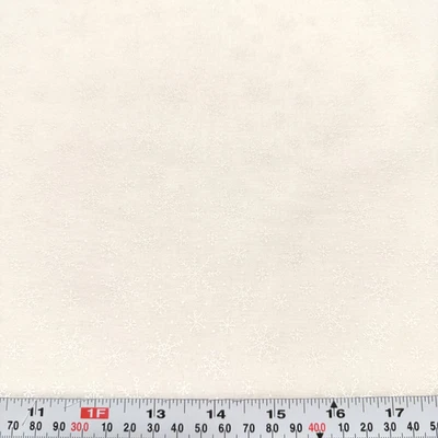 Muslin Mates Snowflakes Tone on Tone for Moda White Cotton Remnant 17" x 44" - Image 1 of 2
