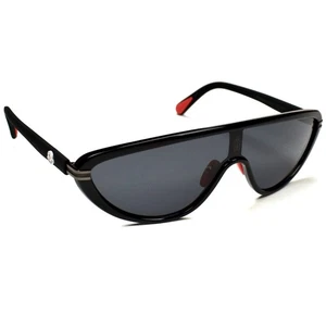 NWT $410 Moncler Vitesse Shield Sunglasses Men's Black Gray Lens Sport AUTHENTIC - Picture 1 of 11