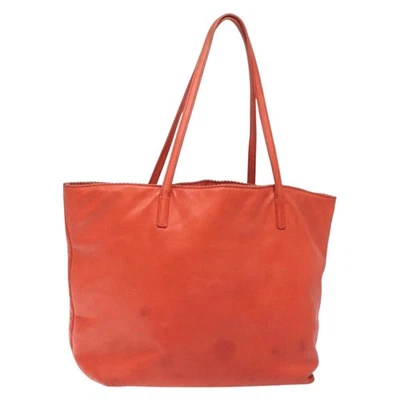 LOEWE Anagram Tote Bag Leather Orange Gold Auth 130963 - Image 1 of 4