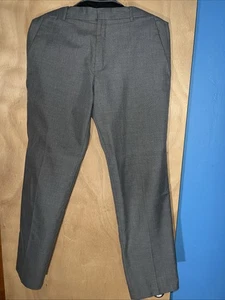Pantalones de traje ajustados Haggar para hombre gris liso 32x32 ¡EXCELENTE! - Imagen 1 de 3