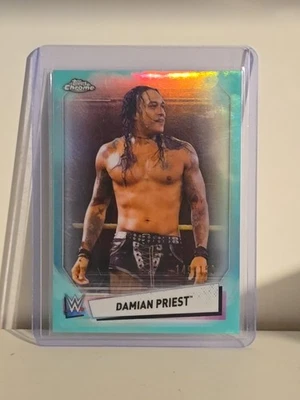 2021 Topps Chrome WWE DAMIAN PRIEST #80 Green Refractor Parallel Card #/150 SP - Image 1 of 3