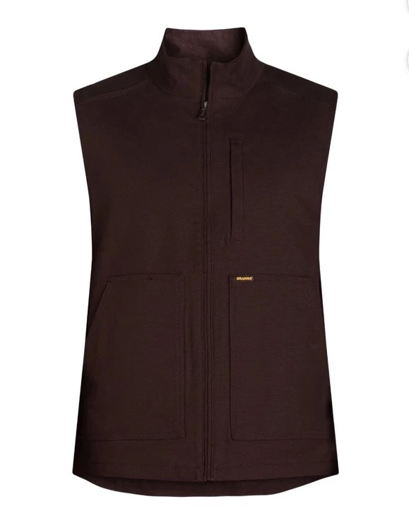 Large Brahma Mens Insulated Canvas Work Vest Full Zip Pockets Size L 42-44 Brown