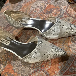 Mischa Badgley Gold Mesh Rhinestone Crystal Kitten Heel Pumps Size 9.5 Worn Once - Picture 1 of 13