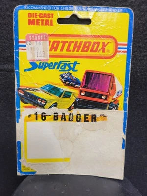 De Colección Rolamatic Nº 16 Badger Superfast Matchbox SOLO TARJETA TRASERA (sin vehículo camión) Foto 1 de 4