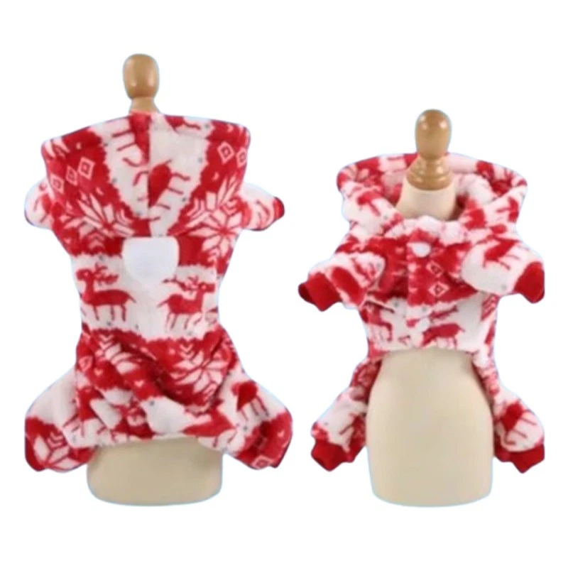 Winter Must-Have: Medium Dog Reindeer Fleece Hoodie to Stay Warm - Image 1 of 1