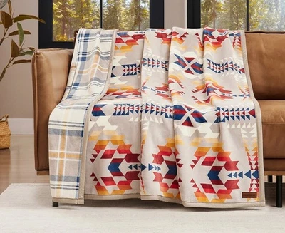 Pendleton Reversible Plush Throw 50" x 70" Legend Lake Gray Polyester New - Image 1 of 4