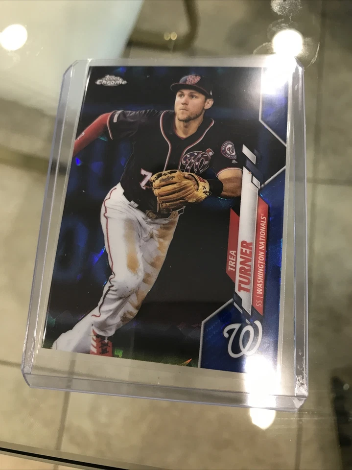 2020 Topps Chrome Sapphire Edition Trea Turner #214 Washington Nationals - Image 1 of 2