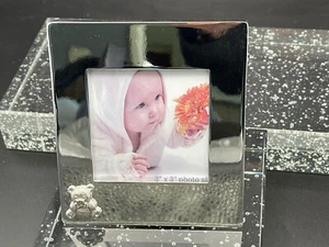 Silver Plate Baby Photo Frame 4” x 4.5”. Ideal for 3” x 3” photo. - Picture 1 of 4