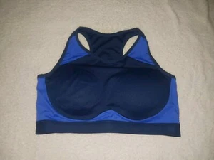 Blue Colorblock Crane Sports Bra Keyhole Back Adjustable Womens XL 40B-40C - Picture 1 of 9