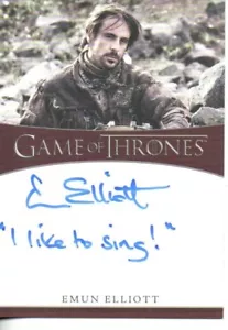 Game of Thrones IRON Anni Series 1 Auto Card Emun Elliott "Marillion" - Picture 1 of 2