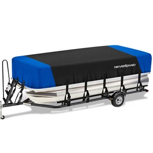 Heavy Duty Pontoon Boat Cover Waterproof UV Resistant Protection 21 22 23 24ft - Picture 1 of 19