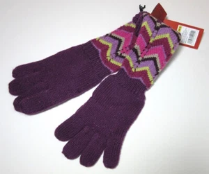 New MISSONI Target GIRLS Chevron Stripe 11" Long Knit GLOVES  Wool Blend - Picture 1 of 4