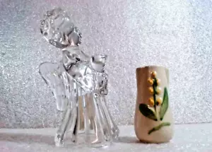 Statua angelo coro cristallo MIKASA SN 094 550 e vaso bod ceramica USA - Foto 1 di 11