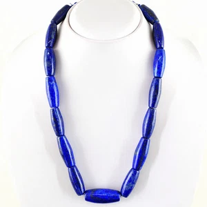 BEAUTIFUL 698.00 CTS NATURAL BLUE LAPIS LAZULI UNTREATED BEADS NECKLACE (RS) - Picture 1 of 3