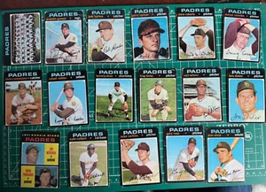 1971 Topps Baseball San Diego Padres 17 Card Lot - Picture 1 of 2