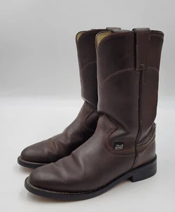 Justin Boots Basics Brown JBL 3001 Size 5.5 B Mens Western Cowboy Round Toe READ - Picture 1 of 13