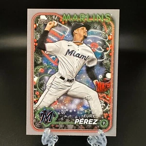 2024 Topps Holiday Eury Perez Silver Glitter #H52 Miami Marlins - Picture 1 of 2