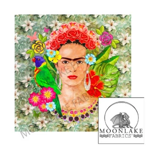Mexiko Frida Kahlo Öl bemalt jetzt Stoff 100 % leichte Baumwolle oder Polyester - Bild 1 von 3