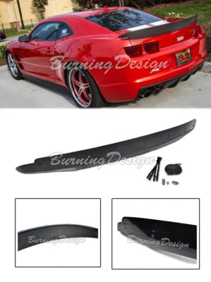For 10-13 Chevrolet ZL1 Style Camaro Rear Trunk Wing Lip Spoiler W/ Wicker Bill - Image 1 of 4