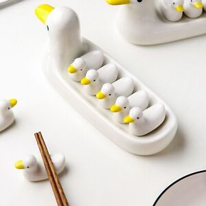 Porcelain Tea Plate Duck Design Statue Holder For Chopsticks Ceramic Creative