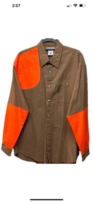 Columbia Men's Shooting Hunting Shirt Khaki Bright Hi-Vis Blaze Orange Size L - Image 1 of 4