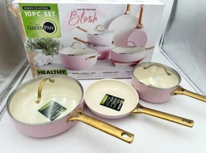 Greenpan Padova Reserve Cookware Partial 5 Piece Set, Blush PINK, 3 pans 2 lids - Picture 1 of 6