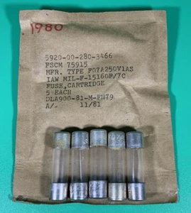 (5PC) LITTLE FUSE F07A250V1AS Fuse Cartridge - Picture 1 of 5