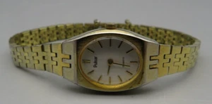 Vtg. Pulsar Watch Women's Goldtone 7in Skinny Band Oval with Chain (FOR PARTS) - Picture 1 of 11
