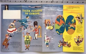 THE FLYING TIGER LINE FLIGHTS TO EUROPE CHARTER AIRLINE BROCHURE 1960s VINTAGE - Picture 1 of 5