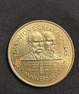 CANADA JULY 1979 Edmonton Great Pioneers Souvenir Token Medallion - Bild 1 von 3