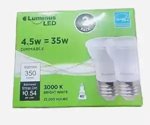 Luminus LED PAR16 Bulb 35W Equiv, Dimmable, 3000K Bright White, 2-Pack - Picture 1 of 1