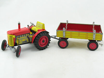 Blechspielzeug - Traktor ZETOR Mit Anhänger, Rot Von KOVAP 0395r • 54.90€
