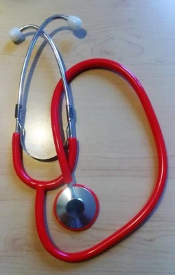  Med-Comfort ® Stethoskop Stethoscope  Einzelkopf Flachkopf rot von Ampri - Bild 1 von 3