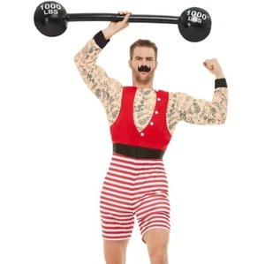 Mens Deluxe Strongman Fancy Dress Costume Circus Strong Man Outfit by Smiffys - Picture 1 of 6