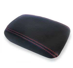 Center Console Lid Armrest Cover PVC Leather for Audi A3 2015-2020 Red Stitch - Picture 1 of 9