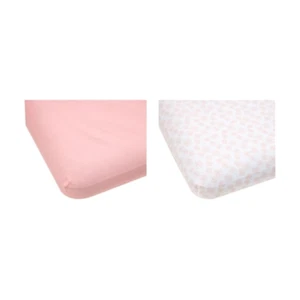 2 Pack Cotton Fitted Cot Sheets - Pink and Scribble Free Shipping AU Printed NEW - Picture 1 of 6