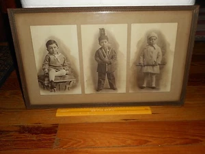 Victorian Cute Young Boy Photographs Collection HOLLER STUDIOS NY Glass Framed - Picture 1 of 12