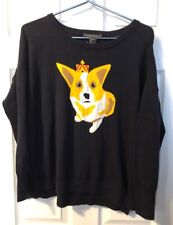 Nwt French Connection Womens Welsh Corgi Dog Sweater L Large Retails $118.00
