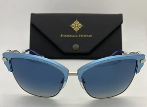 OCCHIALI DA SOLE SHAMBALLA BLISS BL MONTATURA ARGENTO STERLING 60-16-132 NUOVI con CUSTODIA! - Foto 1 di 7