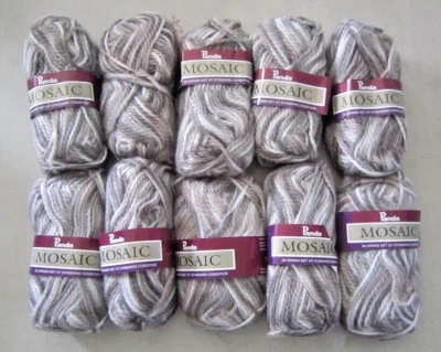 PANDA MOSAIC Yarn Made in the UK Variegated in Beige/brown/cream 10 x 50grams  - image 1 of 3