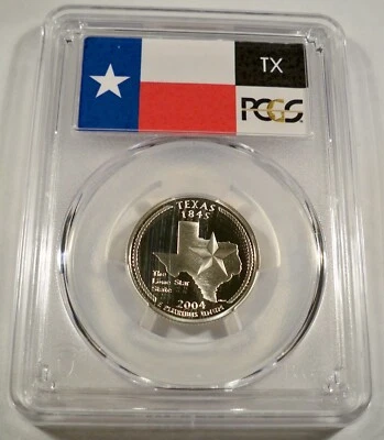 2004-S 25c SILVER PCGS PR70DCAM TEXAS QUARTER PROOF DEEP CAMEO PR 70 DC - Image 1 of 4