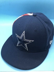 New Era 59fifty 7 1/4 NFL Dallas Cowboys Flag Fitted  Hat Red/White/Blue RARE - Picture 1 of 12
