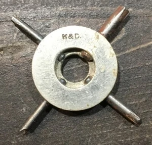 Vintage K&D Kendrick & Davis Watchmakers 4 Prong Sleeve Wrench Repair Tool - Picture 1 of 3