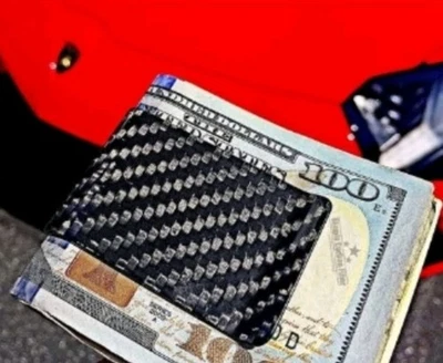 Cartera de efectivo con clip para dinero de fibra de carbono real Safepocket porta tarjetas de crédito comerciales Foto 1 de 4