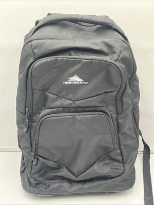 High Sierra Rolling Travel Backpack Luggage Black Carry On Laptop Bag 21” Canvas - Image 1 of 4