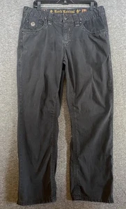 VER FOTOS Pantalones de mezclilla para hombre Rock Revival desteñidos negros a rayas pierna recta talla 34 - Imagen 1 de 19