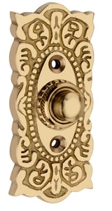 "Vintage Victorian Solid Brass Bell Push-Classic Doorbell Button & Wired Button" - Picture 1 of 3