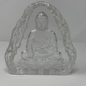 Buddha Statue hand carved Glass - Picture 1 of 6