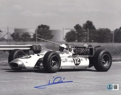Foto firmada autografiada por Mario Andretti de 8x10 Indy Car Beckett BAS QR #BS36950 Foto 1 de 2